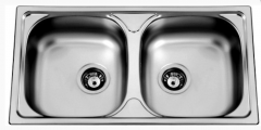Sinks OKIO 780 DUO V 0,5mm leštěný