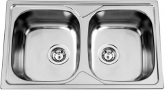 Sinks OKIO 800 DUO V 0,6mm leštěný