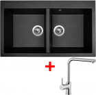 Sinks AMANDA 860 DUO Metalblack+ELKA