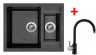 Sinks CRYSTAL 615.1 Metalblack+VITALIA GR